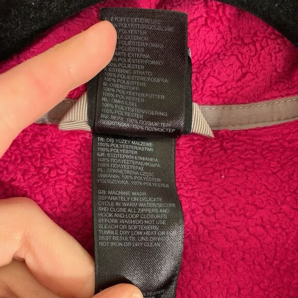 North Face Fleece Jacket Girls XL Pink Full Zip Rear Logo Zip Pockets polyester - Picture 5 of 8